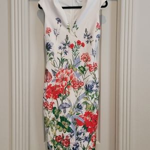 Short sleeved floral midi dress